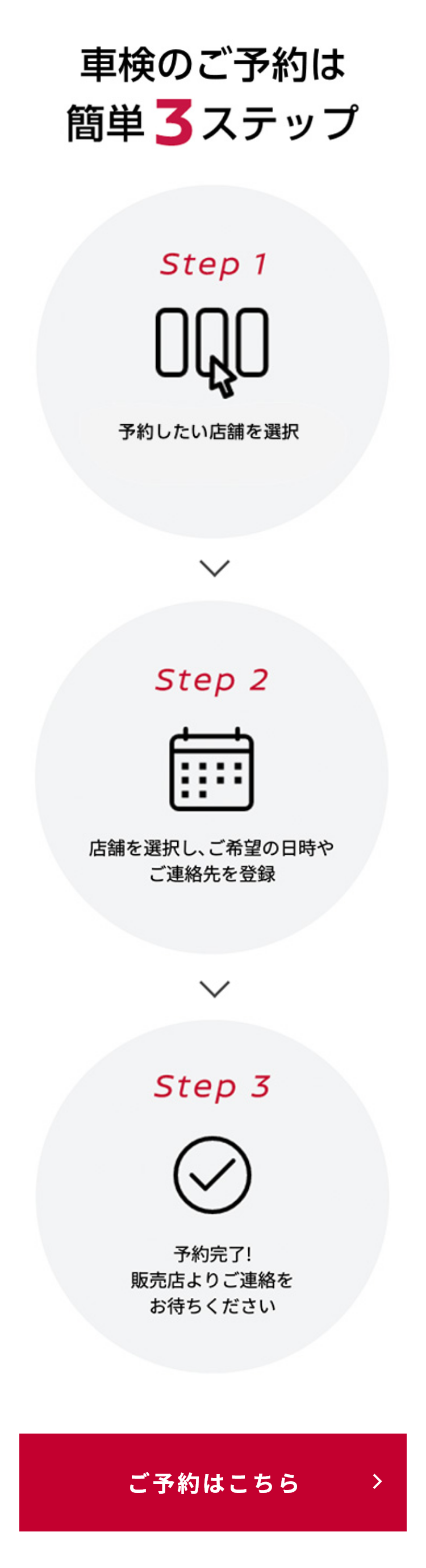 車検のご予約は簡単3ステップ