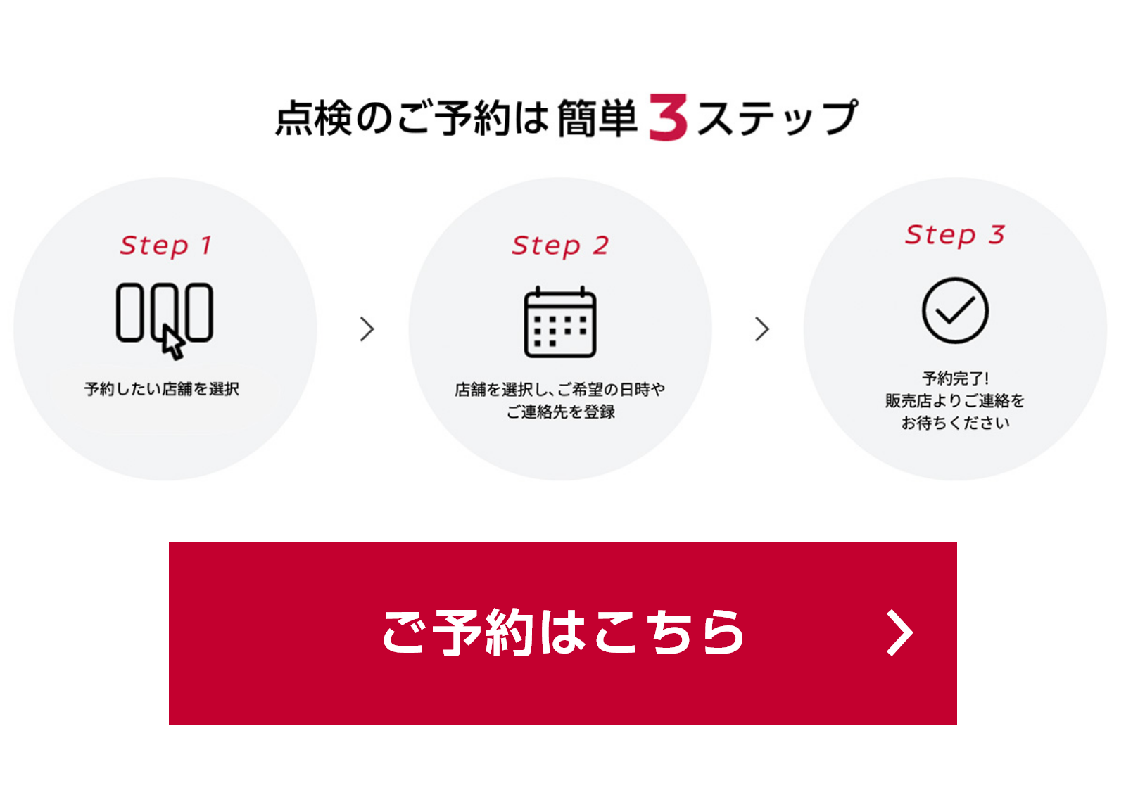 点検のご予約は簡単3ステップ