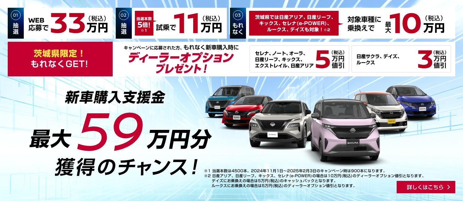 新車購入支援金プレゼントキャンペーン