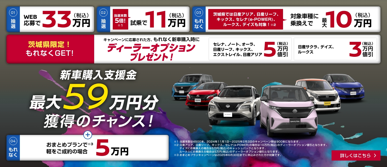 新車購入支援金プレゼントキャンペーン