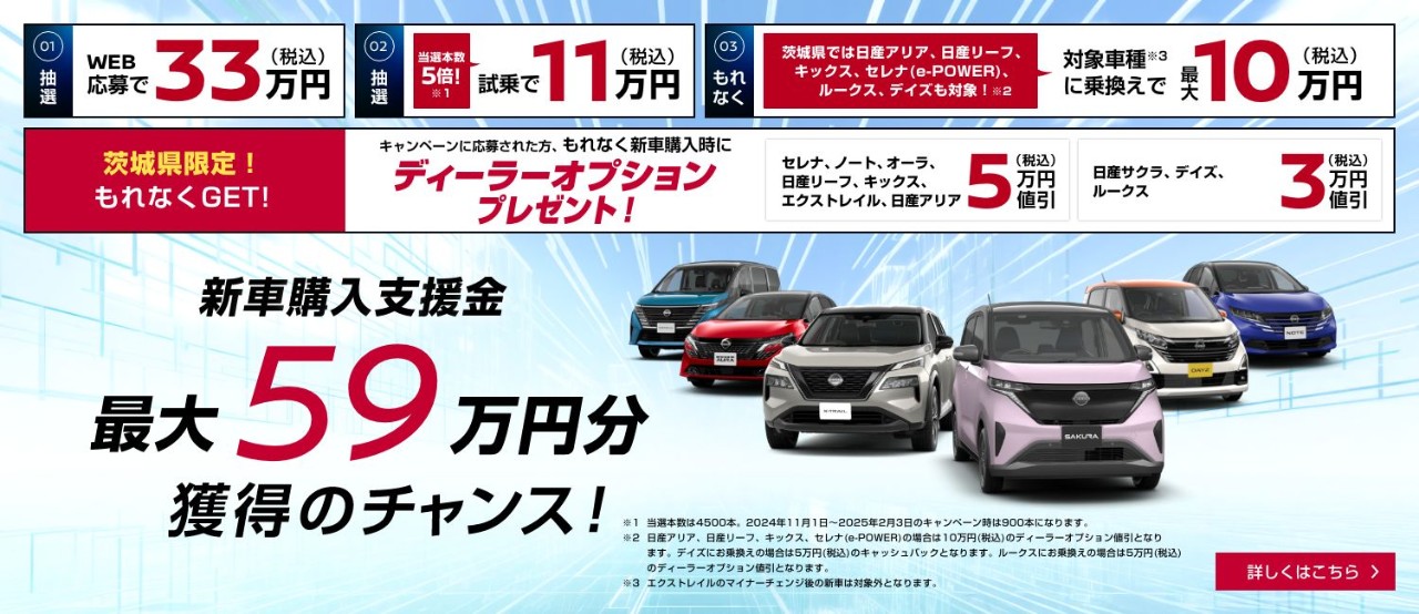 新車購入支援金プレゼントキャンペーン